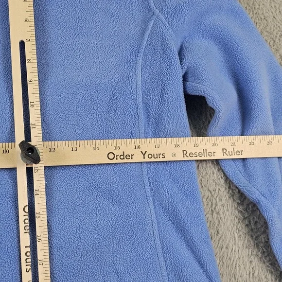 L.L.Bean Fleece Jacket Womens Medium Blue Polartec Full Zip Cozy Stretch 259072 - Picture 12 of 13